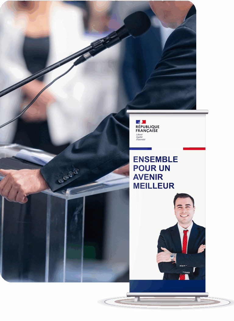Impression kakémono / roll-up élections municipales 2026