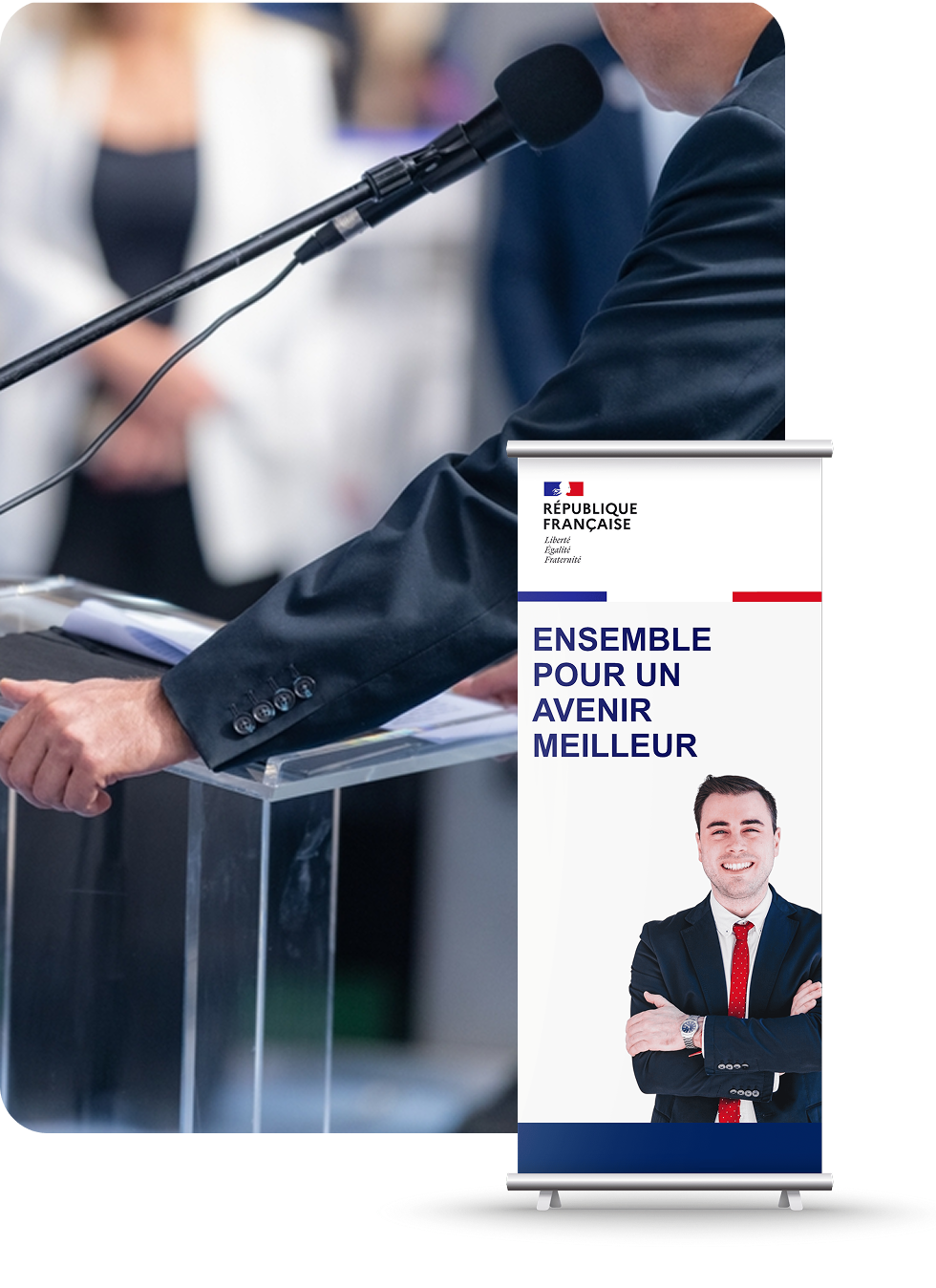 Impression kakémono / roll-up élections municipales 2026